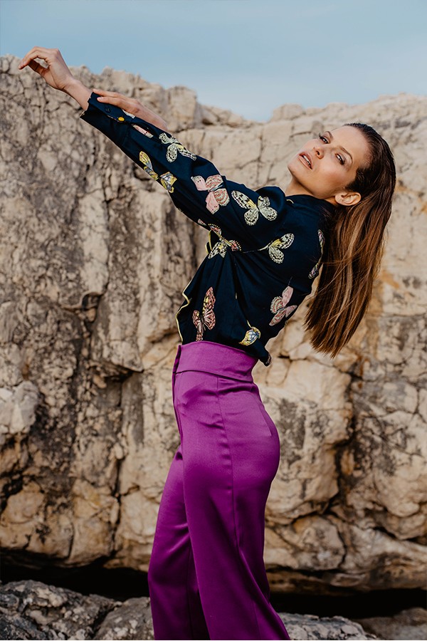 HIGH WAIST SATIN TROUSERS